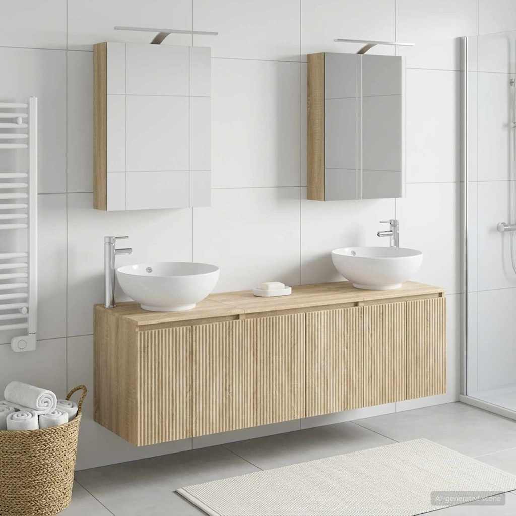 Set ormarića za kupaonicu 5 pcs Hrast sonoma Konstruirano drvo