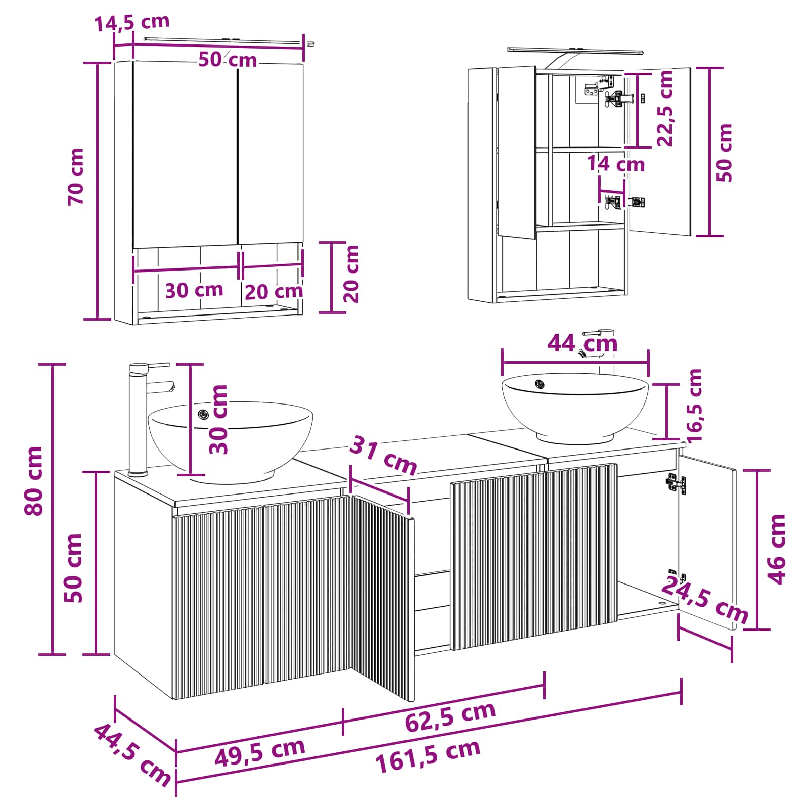 Set ormarića za kupaonicu 5 pcs Betonska siva Konstruirano drvo