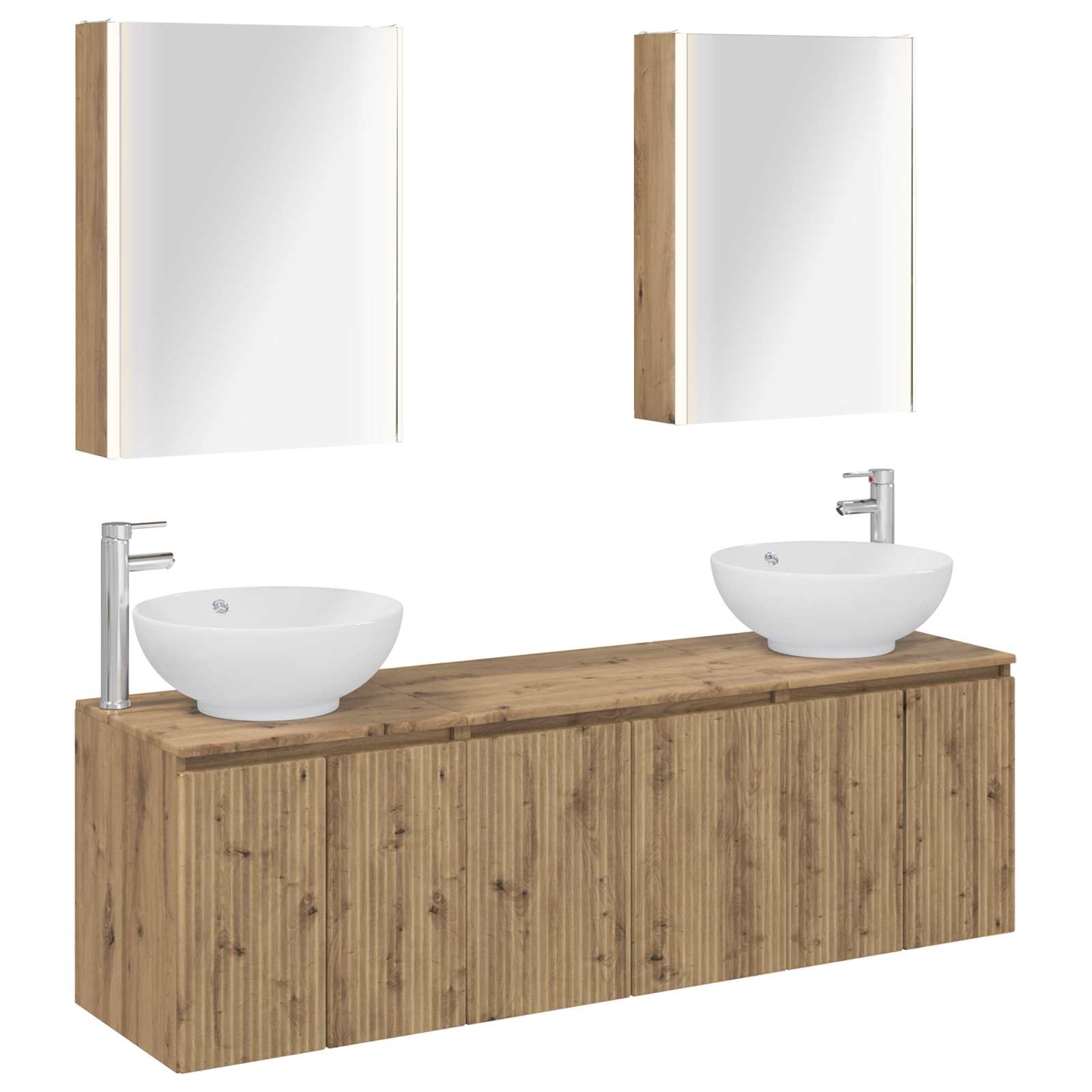 Set ormarića za kupaonicu 5 pcs Hrast artisan Konstruirano drvo