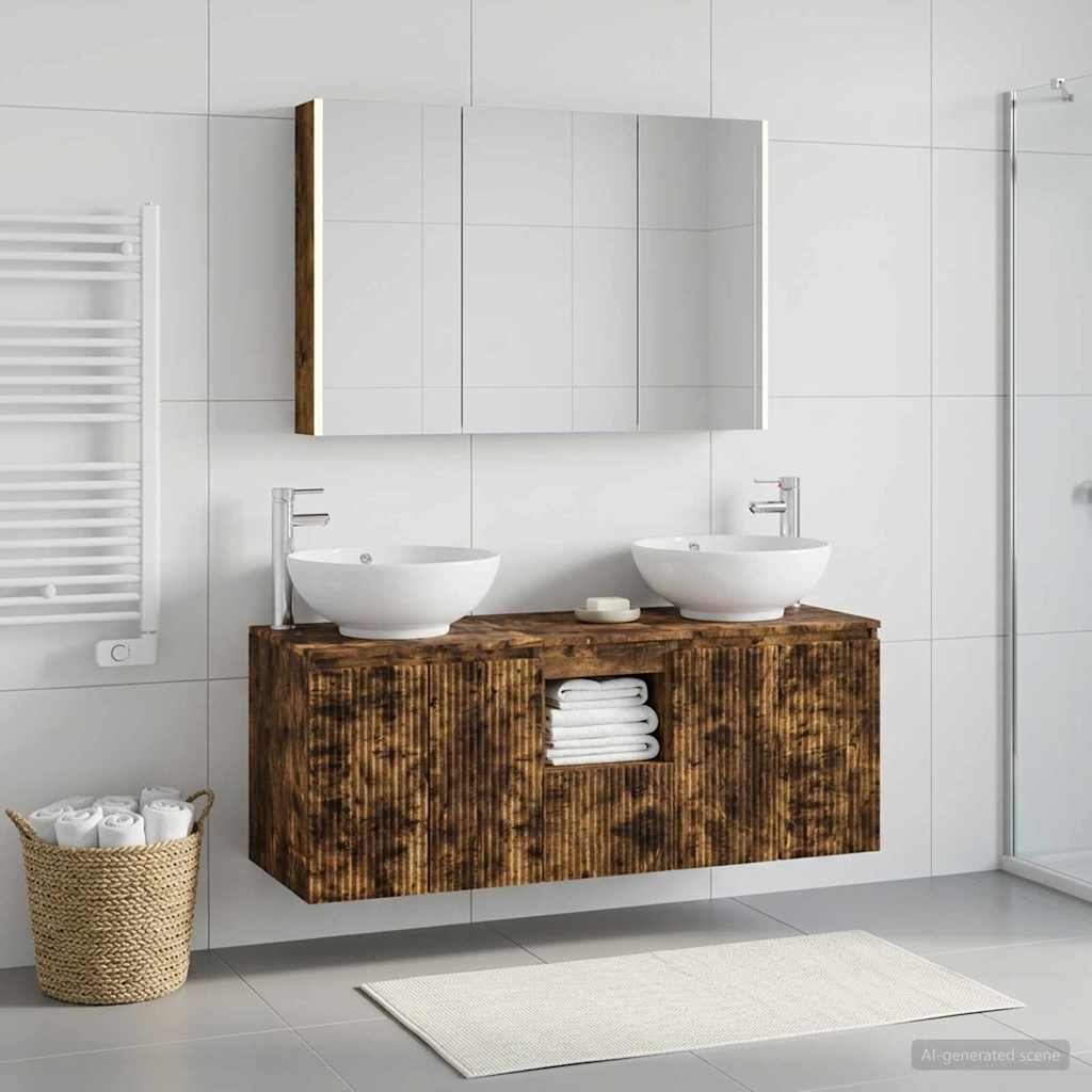 Set ormarića za kupaonicu 4 pcs Dimljeni hrast