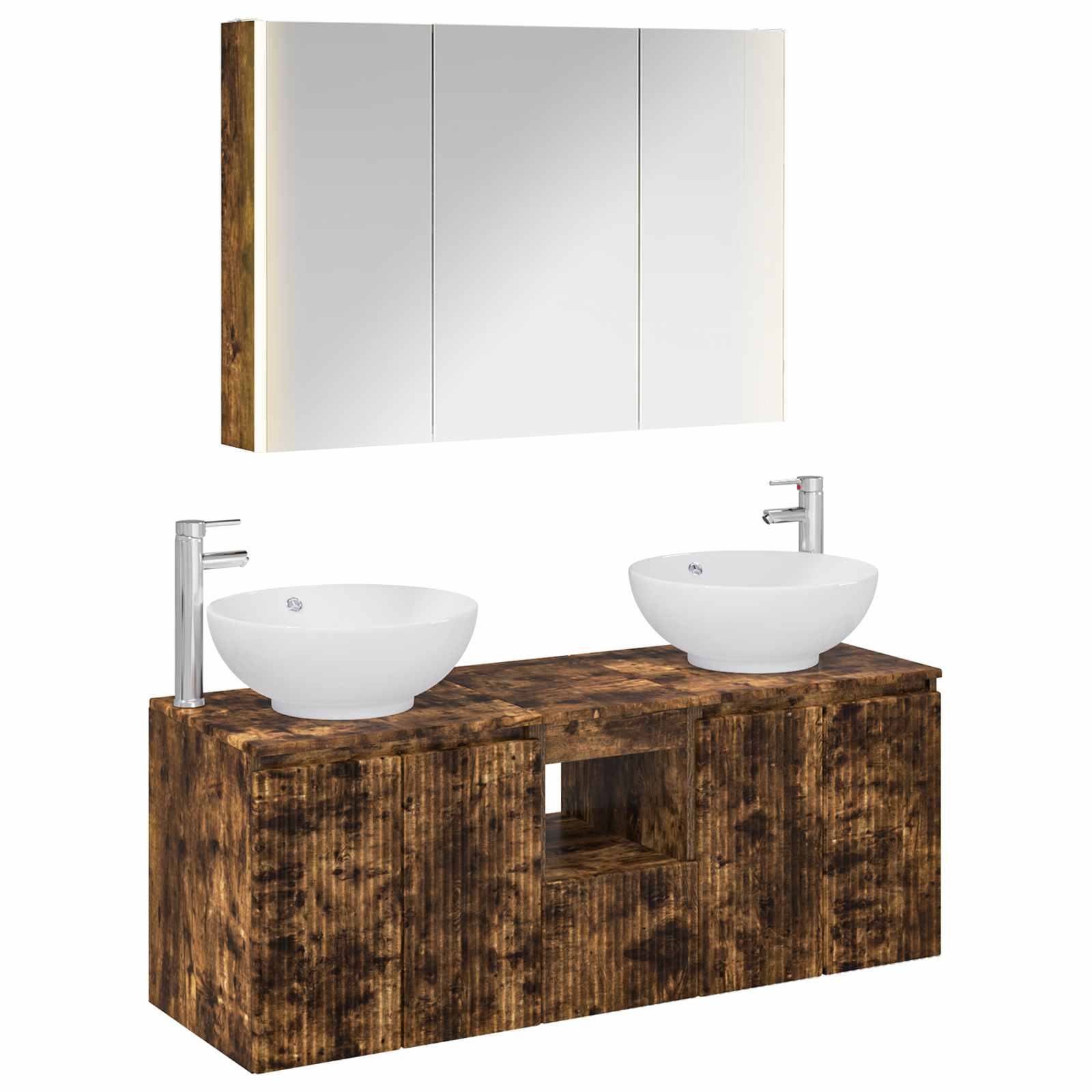 Set ormarića za kupaonicu 4 pcs Dimljeni hrast