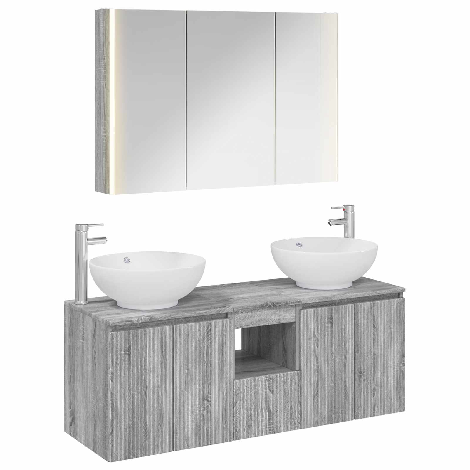 Set ormarića za kupaonicu 4 pcs Siva Sonoma Konstruirano drvo