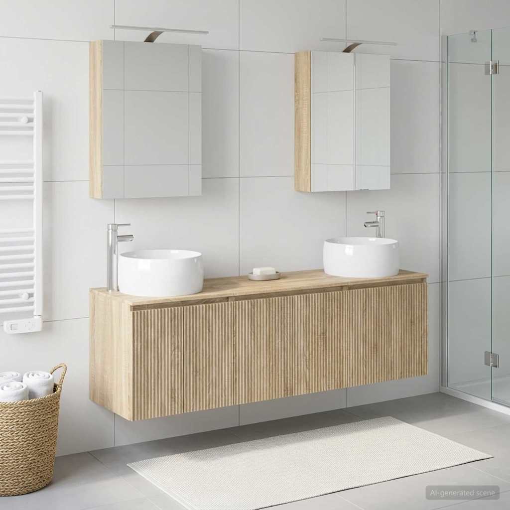 Set ormarića za kupaonicu 5 pcs Hrast sonoma Konstruirano drvo