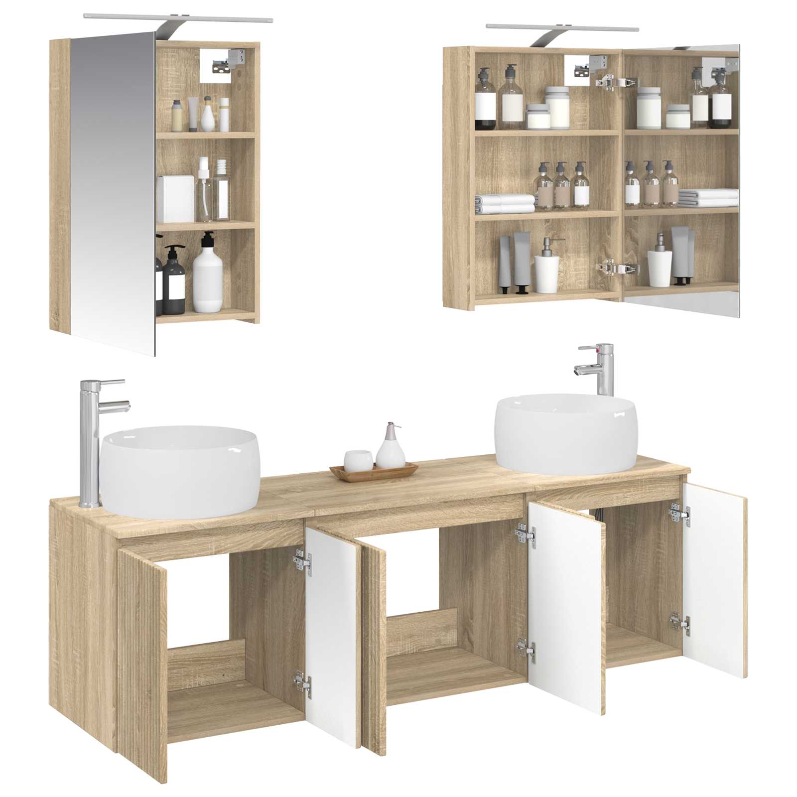 Set ormarića za kupaonicu 5 pcs Hrast sonoma Konstruirano drvo
