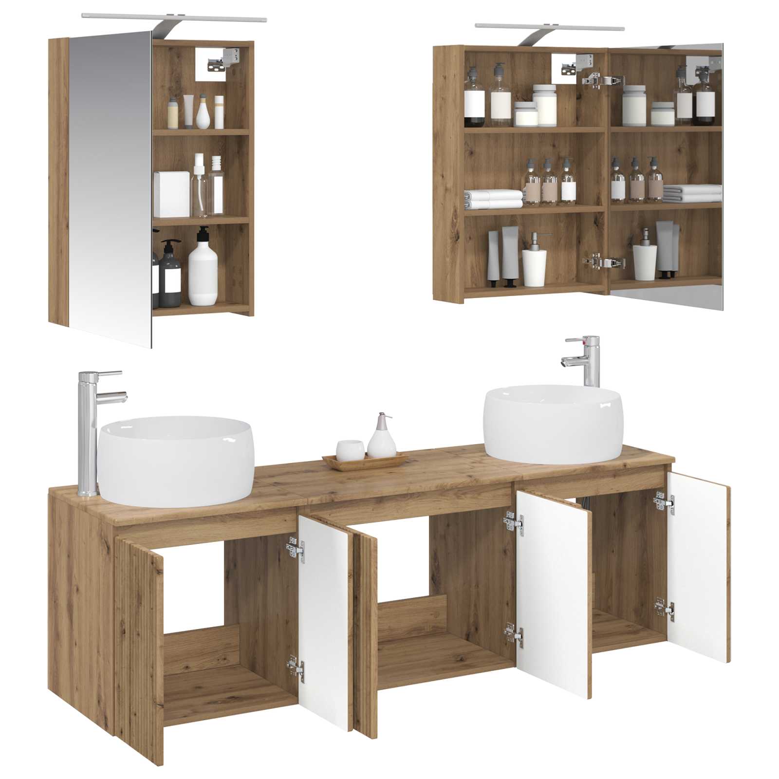 Set ormarića za kupaonicu 5 pcs Hrast artisan Konstruirano drvo
