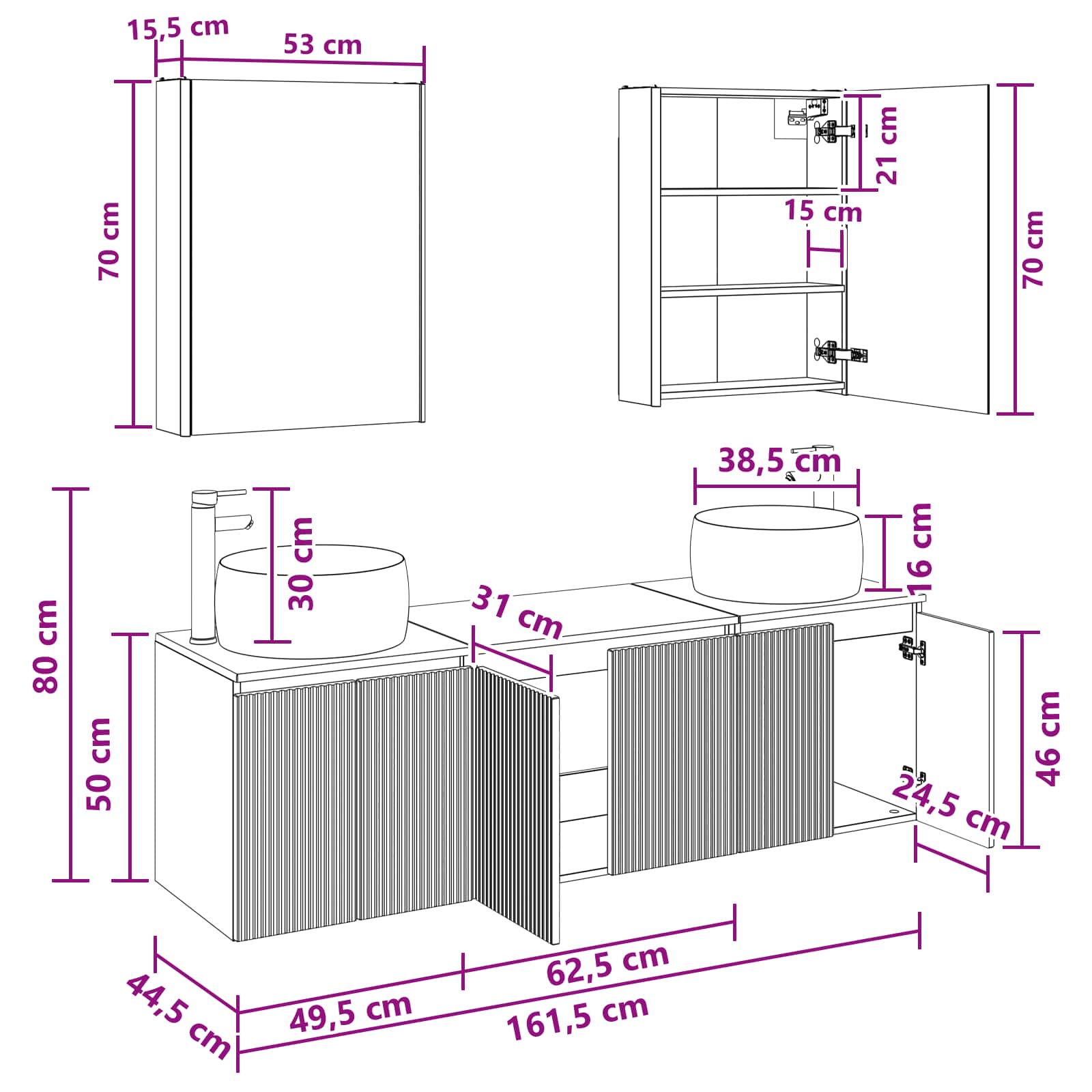 Set ormarića za kupaonicu 5 pcs Hrast sonoma Konstruirano drvo