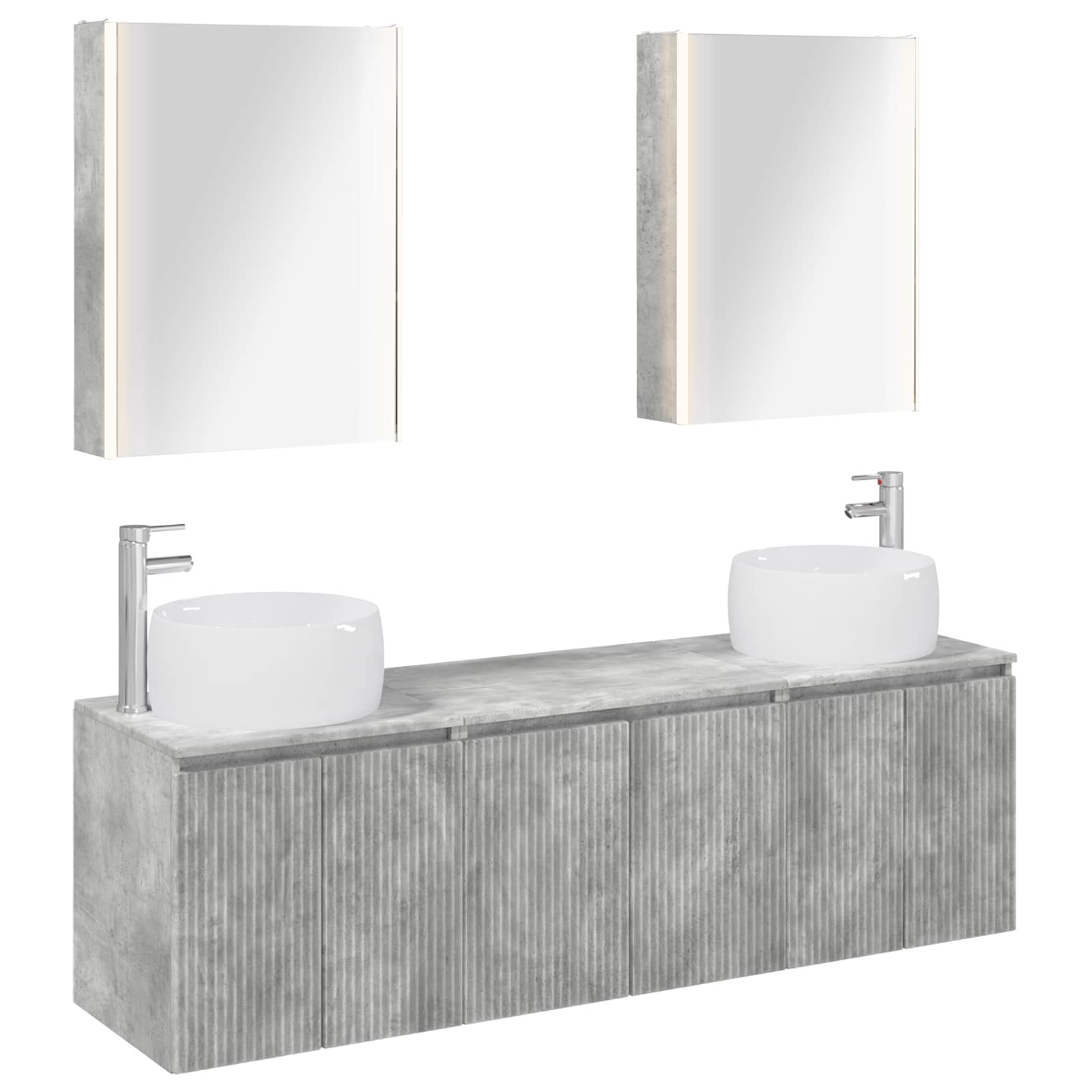 Set ormarića za kupaonicu 5 pcs Betonska siva Konstruirano drvo