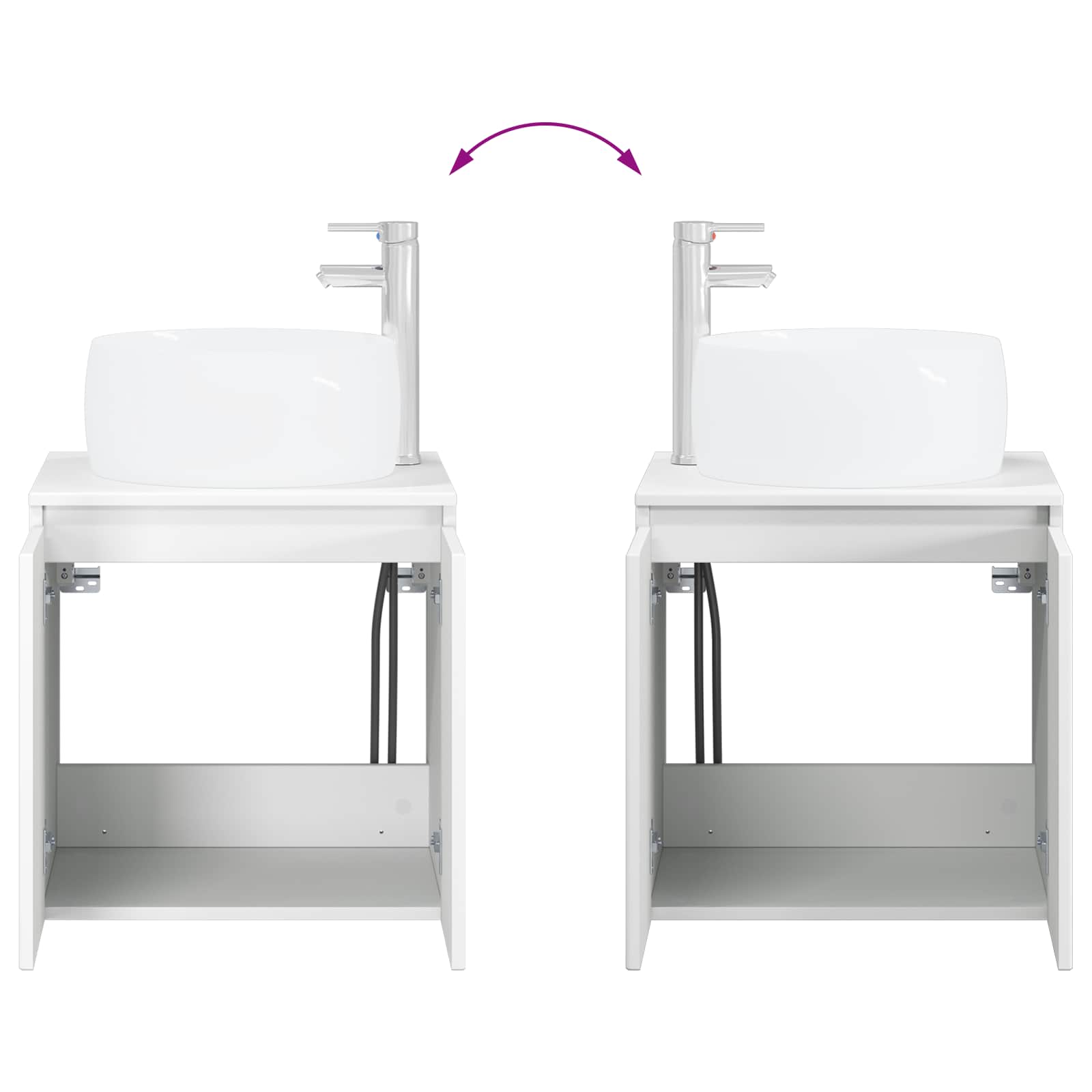 Set ormarića za kupaonicu 4 pcs Bijela Konstruirano drvo