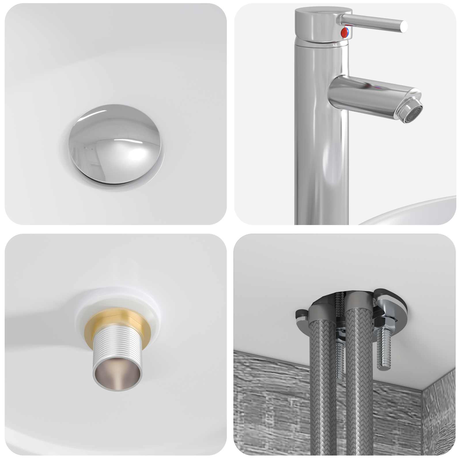Set ormarića za kupaonicu 4 pcs Siva Sonoma Konstruirano drvo