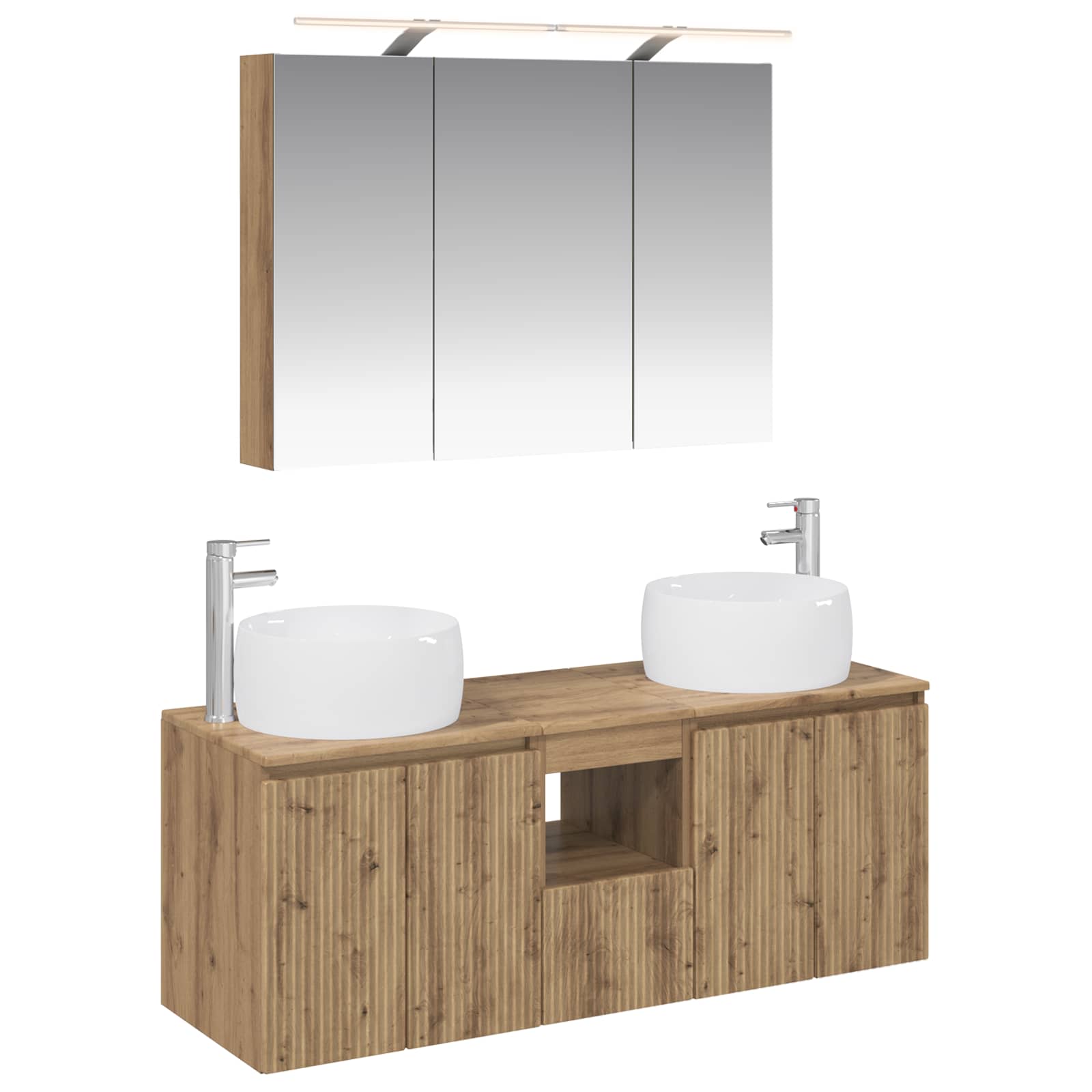 Set ormarića za kupaonicu 4 pcs Hrast artisan Konstruirano drvo