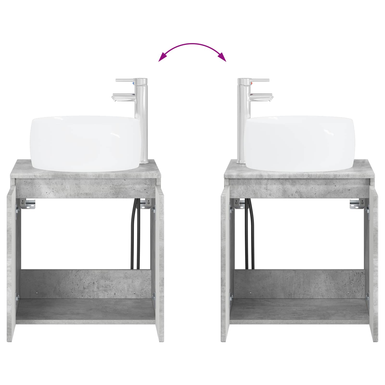 Set ormarića za kupaonicu 4 pcs Betonska siva Konstruirano drvo