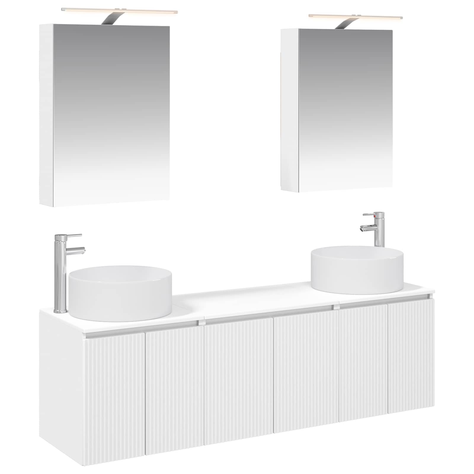 Set ormarića za kupaonicu 5 pcs Bijela Konstruirano drvo