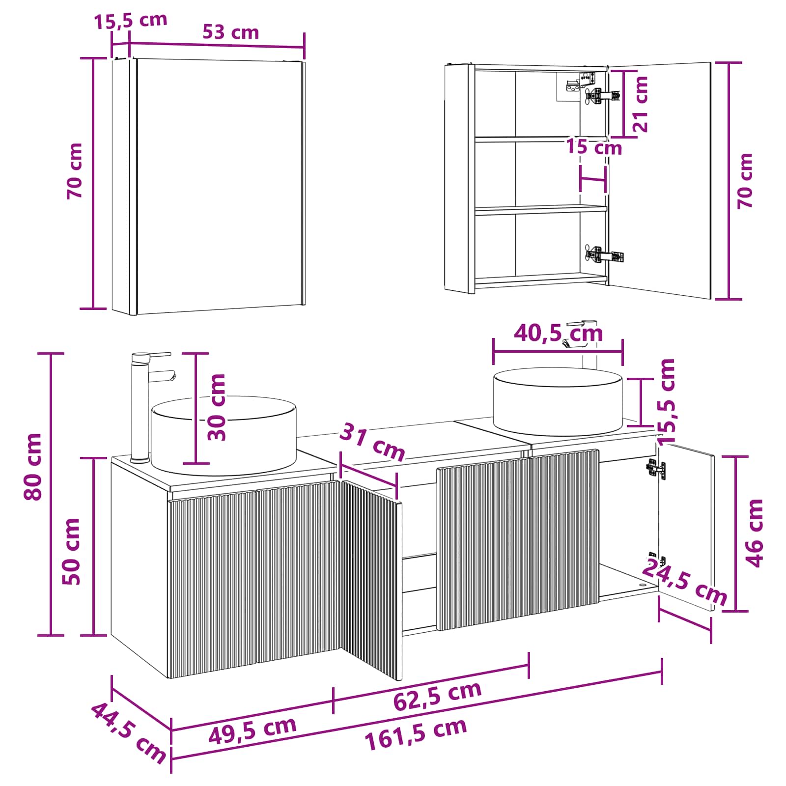 Set ormarića za kupaonicu 5 pcs Hrast sonoma Konstruirano drvo