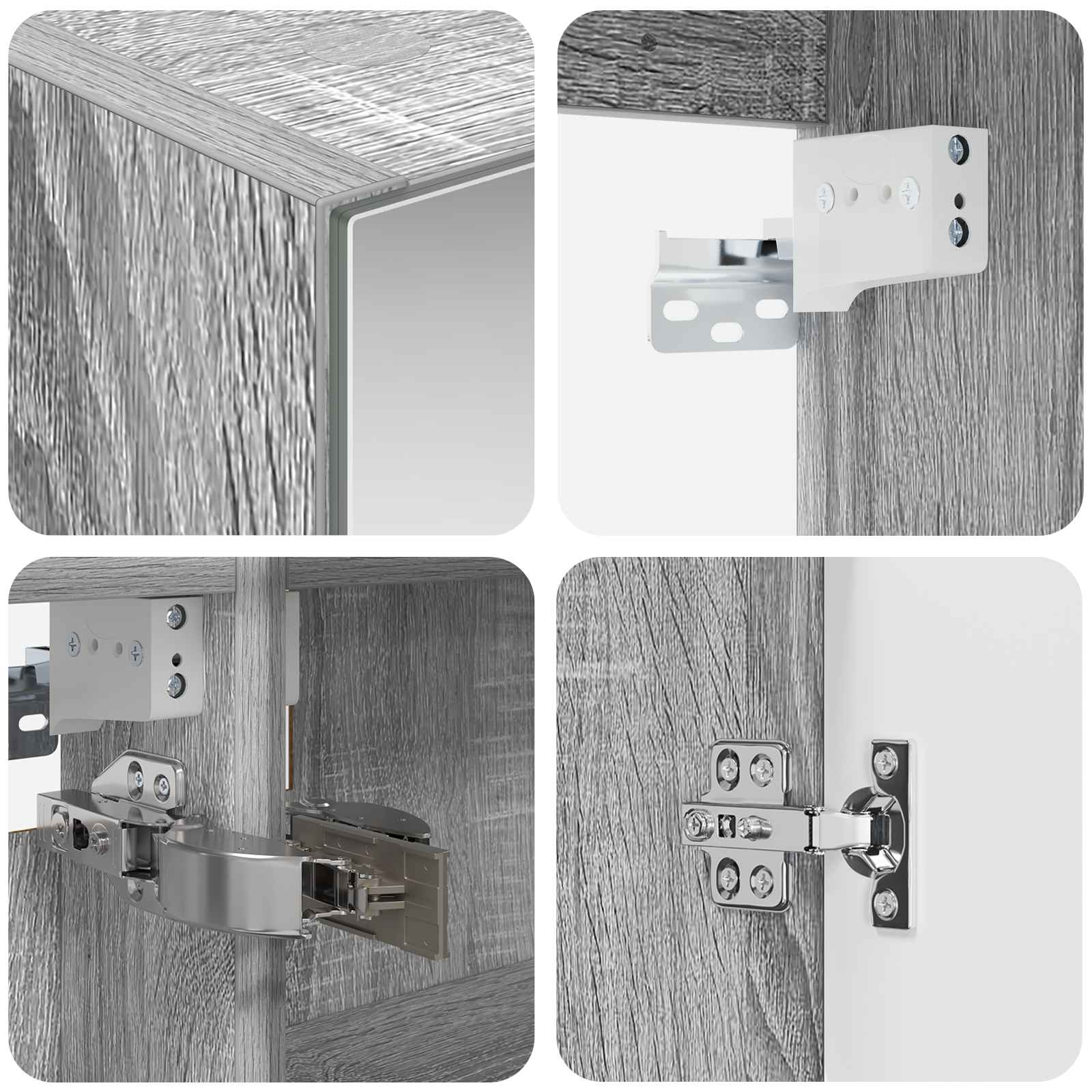 Set ormarića za kupaonicu 4 pcs Siva Sonoma 100 x 14,5 x 70 cm