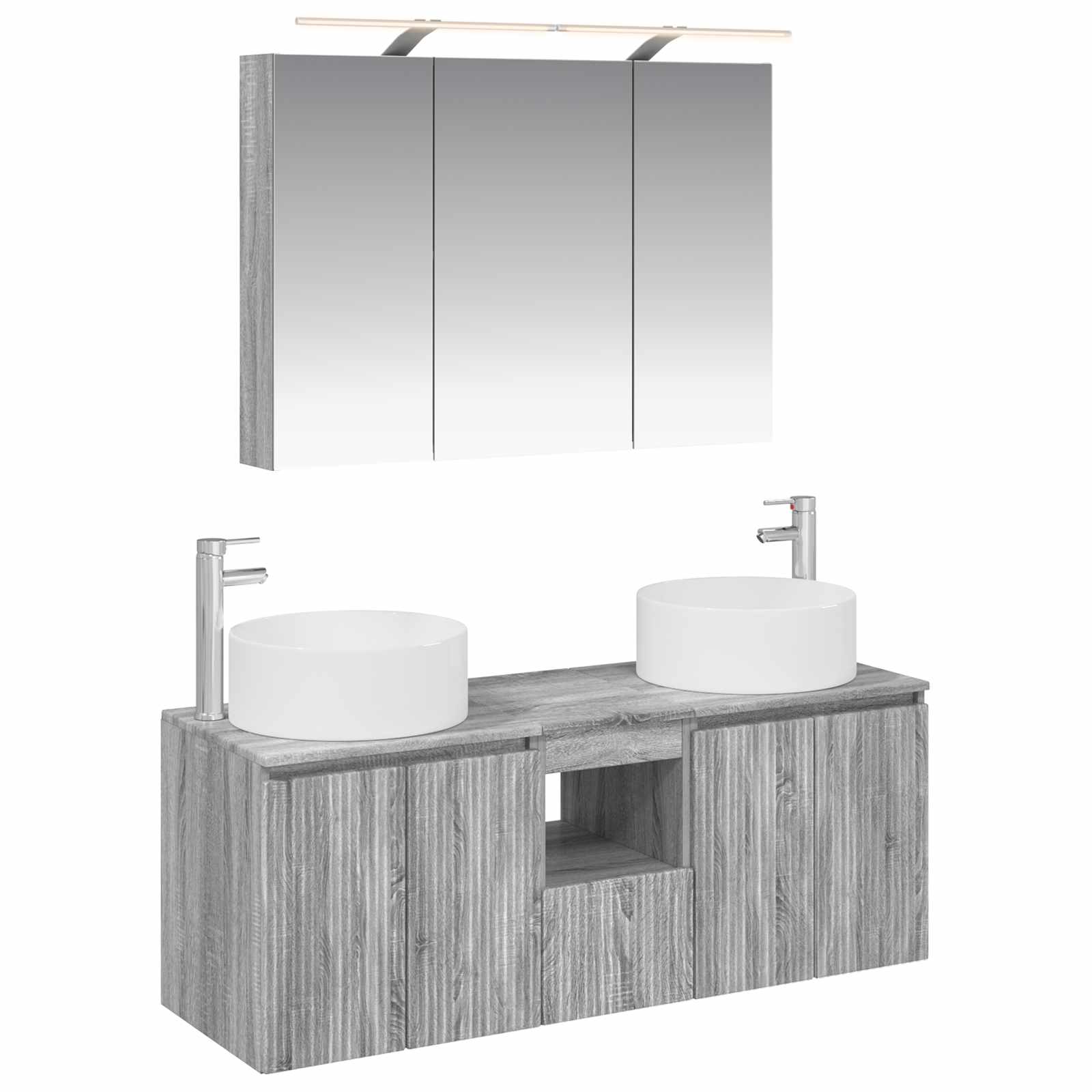 Set ormarića za kupaonicu 4 pcs Siva Sonoma 100 x 14,5 x 70 cm