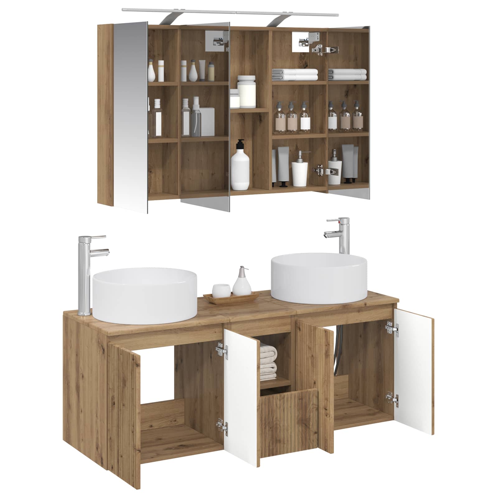 Set ormarića za kupaonicu 4 pcs Hrast artisan