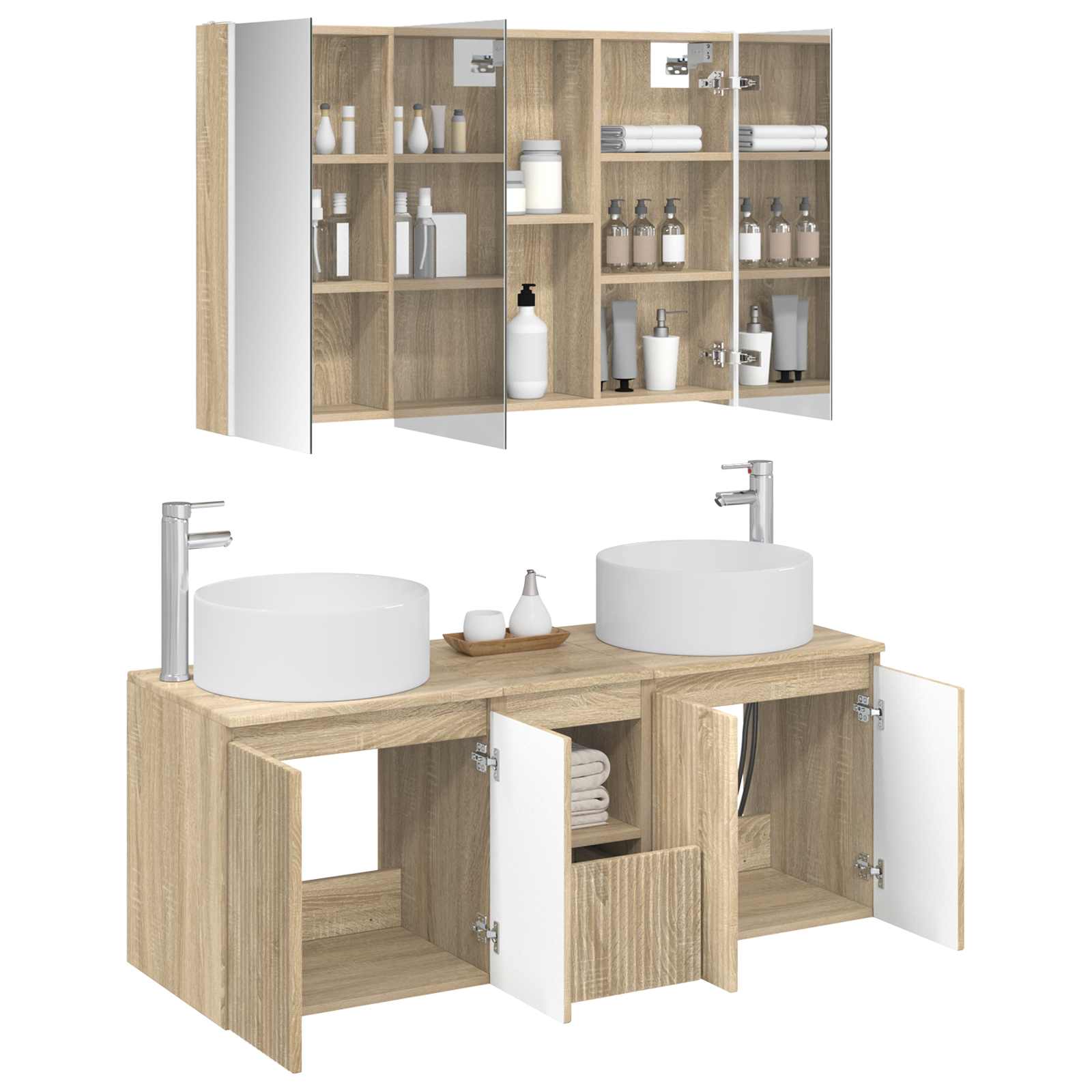 Set ormarića za kupaonicu 4 pcs Hrast sonoma
