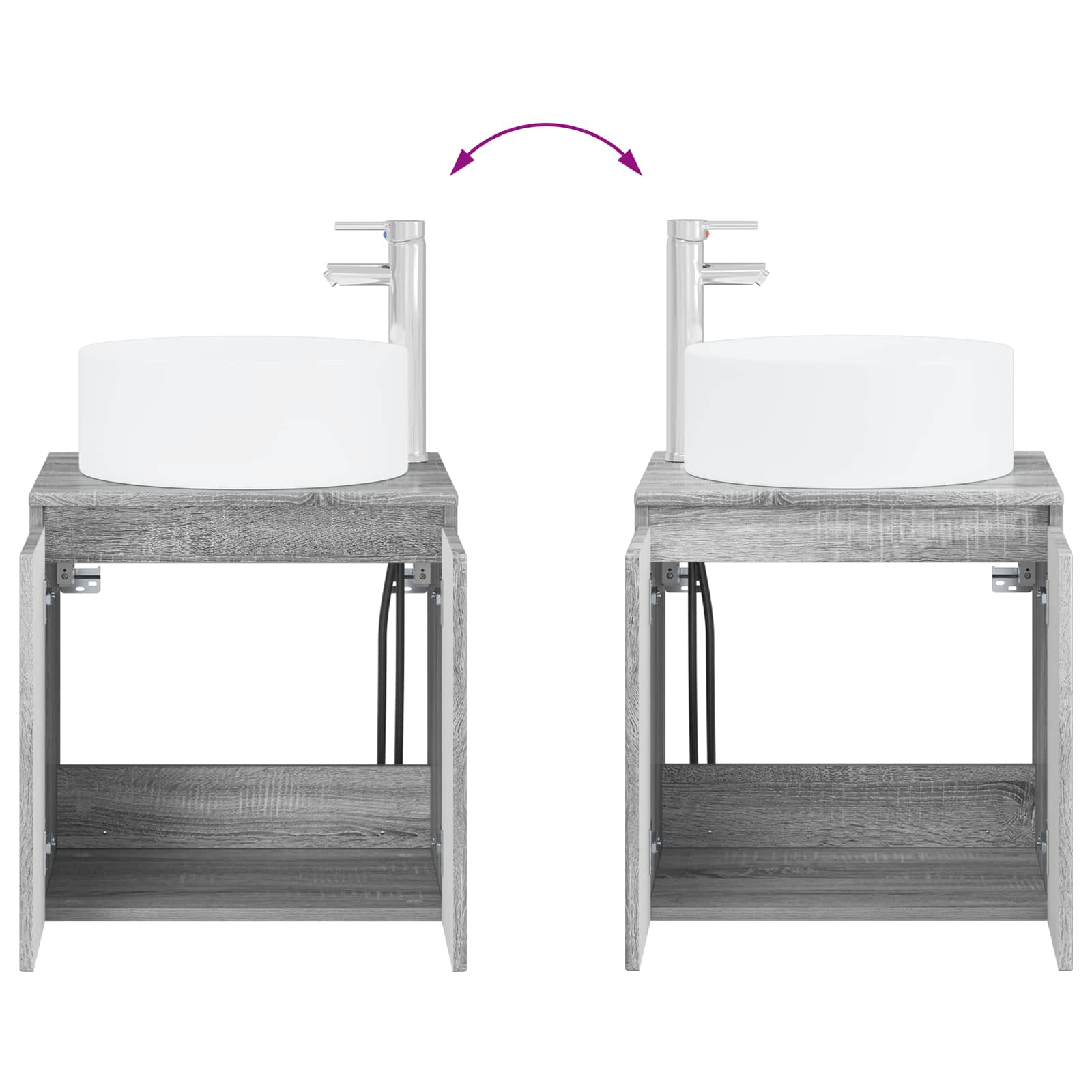 Set ormarića za kupaonicu 4 pcs Siva Sonoma