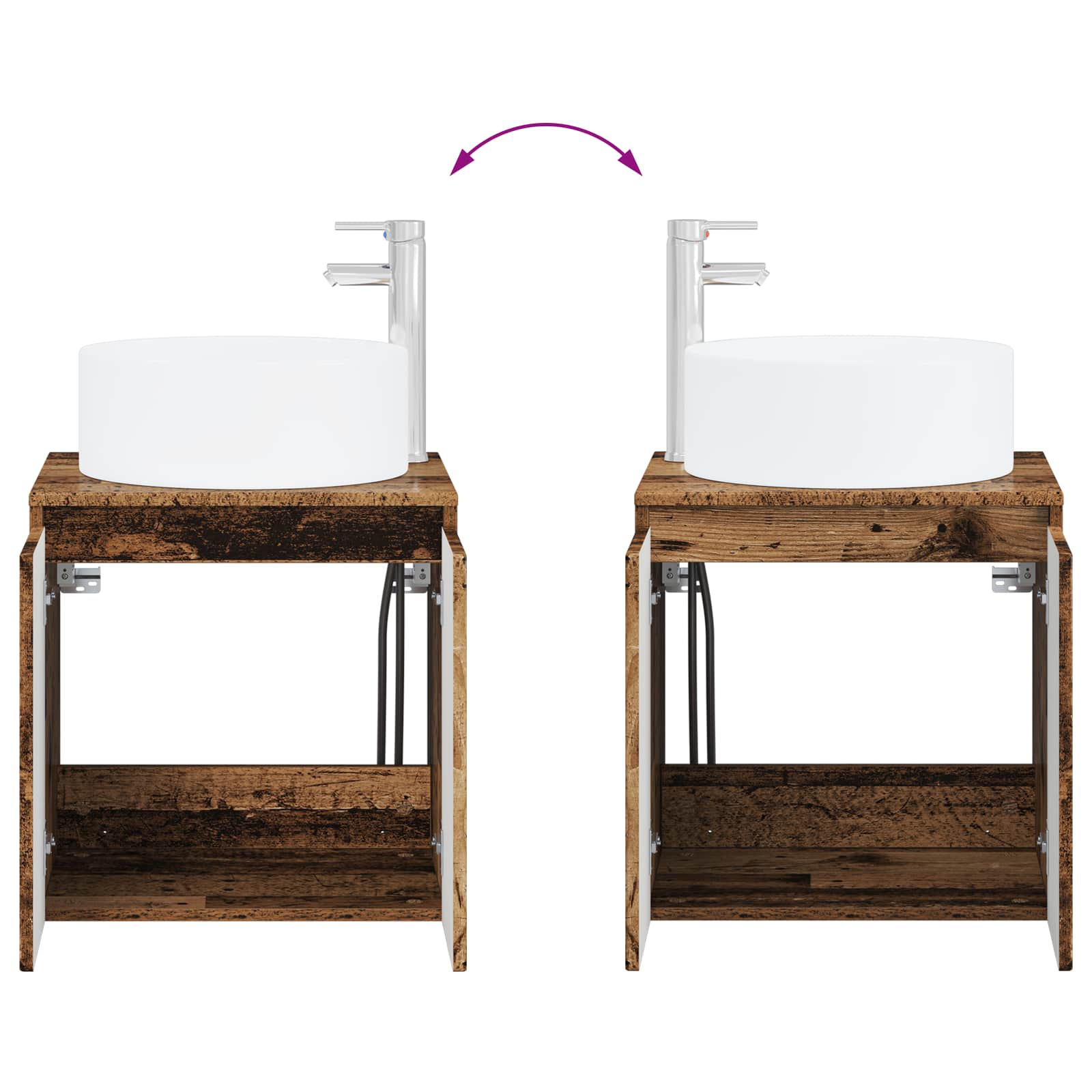 Set ormarića za kupaonicu 4 pcs Staro drvo 103,5 x 15,5 x 70 cm