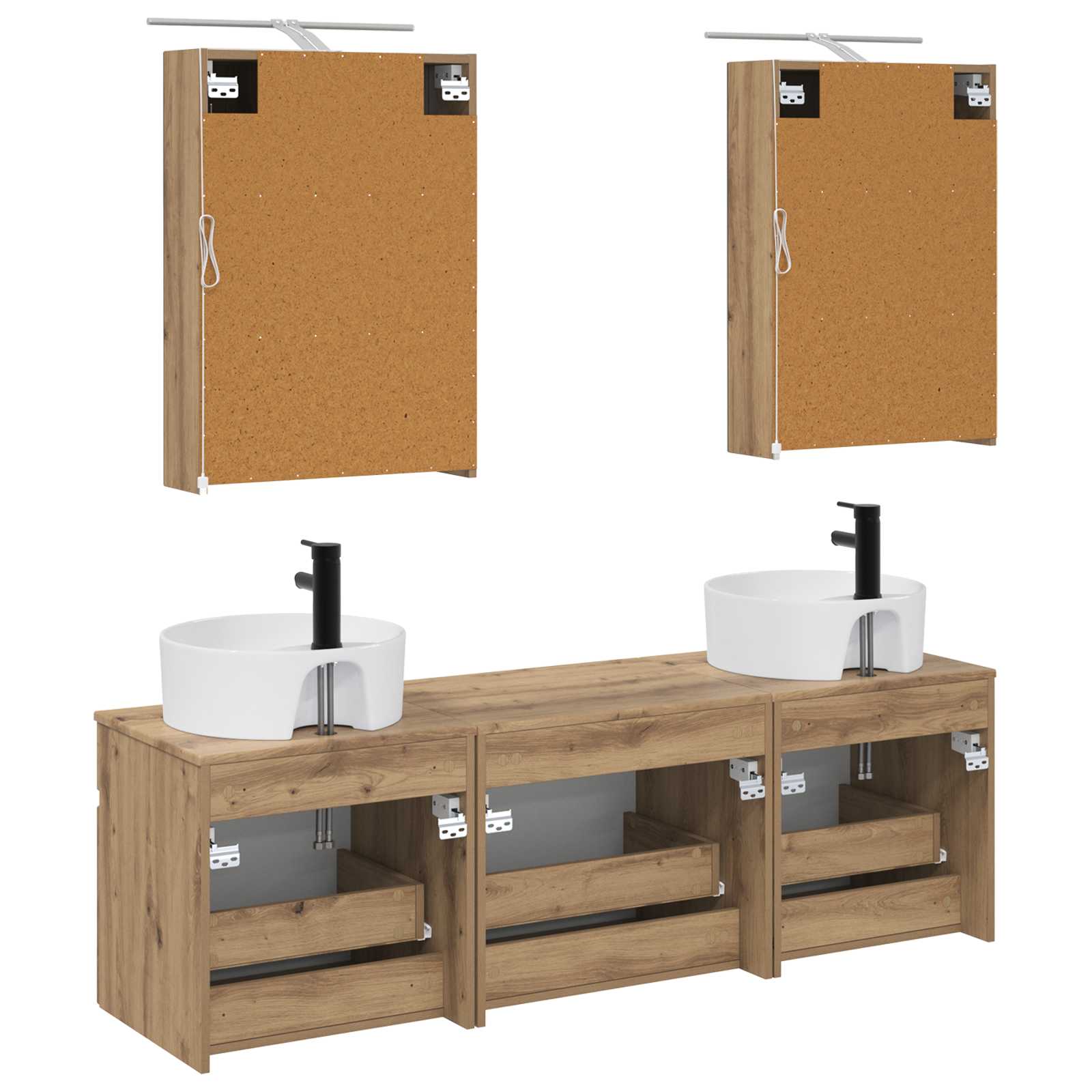 Set ormarića za kupaonicu 5 pcs Hrast artisan 50 x 14,5 x 70 cm