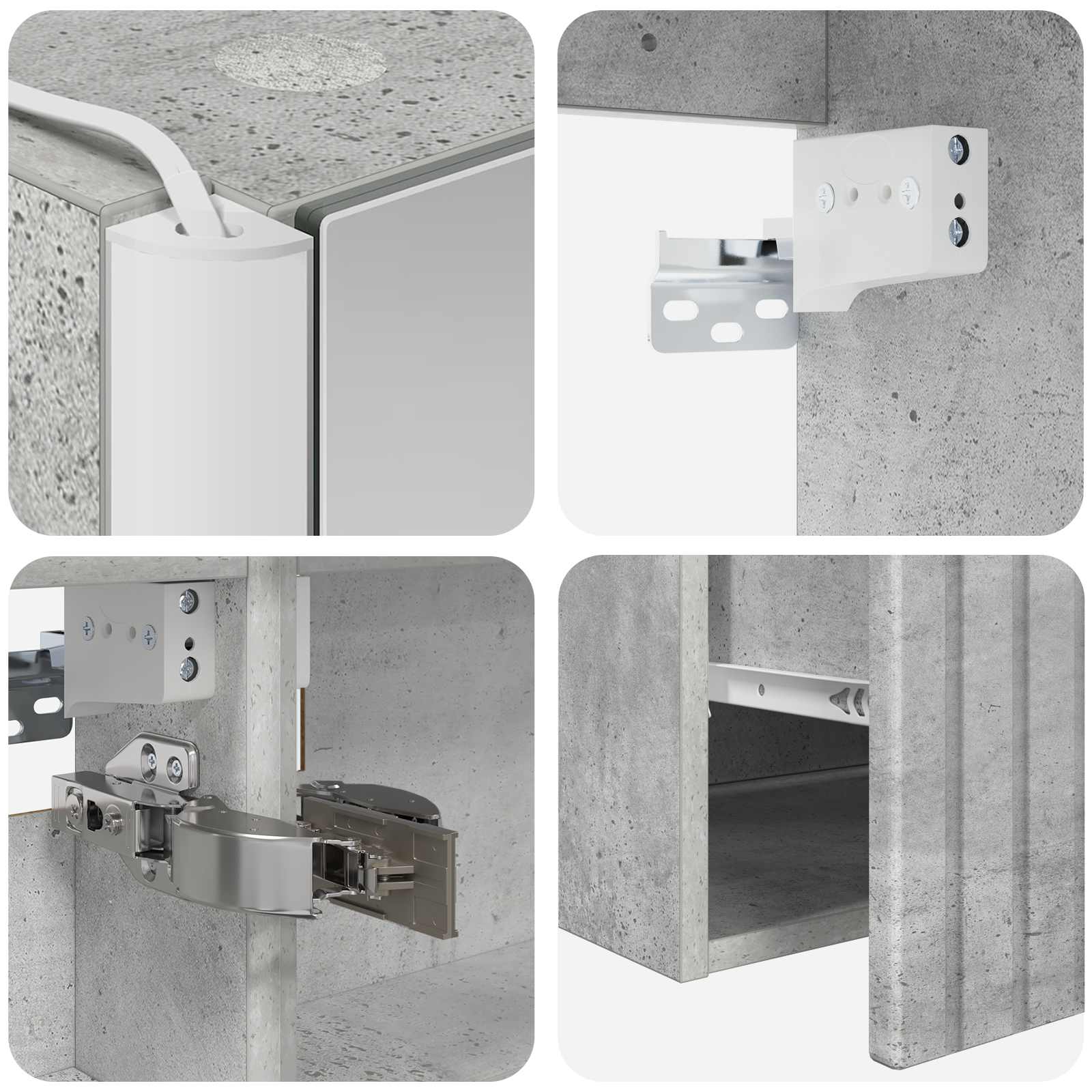 Set ormarića za kupaonicu 5 pcs Betonska siva 53 x 15,5 x 70 cm