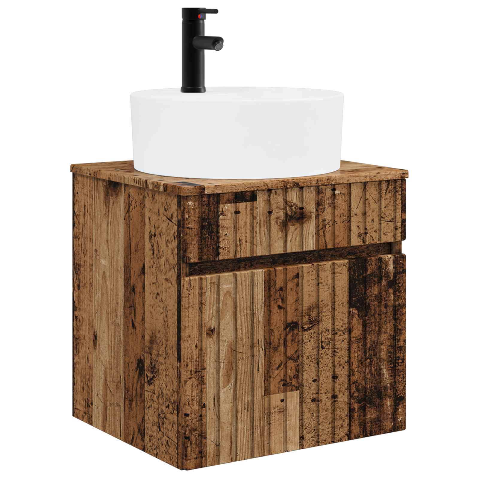 Set ormarića za kupaonicu 5 pcs Staro drvo 53 x 15,5 x 70 cm