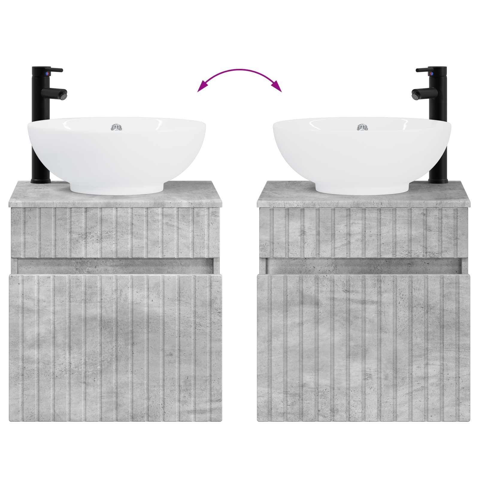 Set ormarića za kupaonicu 4 pcs Betonska siva Konstruirano drvo