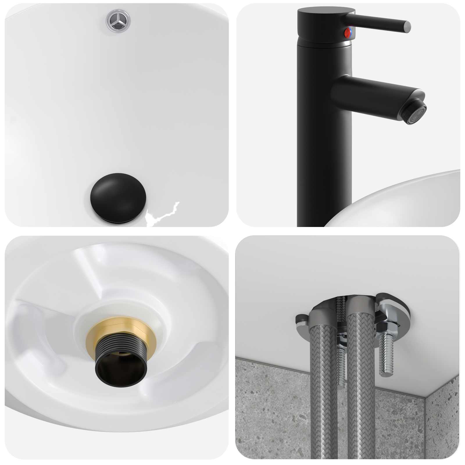 Set ormarića za kupaonicu 4 pcs Betonska siva