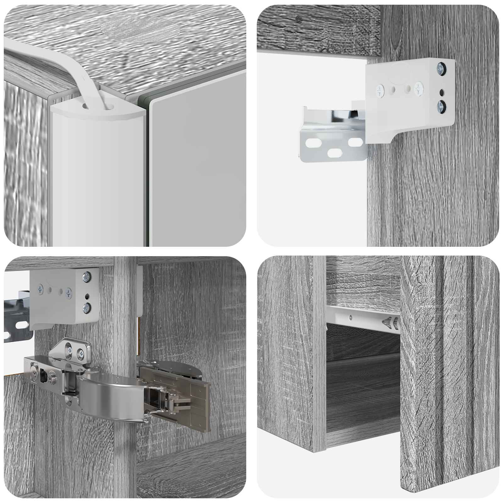 Set ormarića za kupaonicu 4 pcs Siva Sonoma