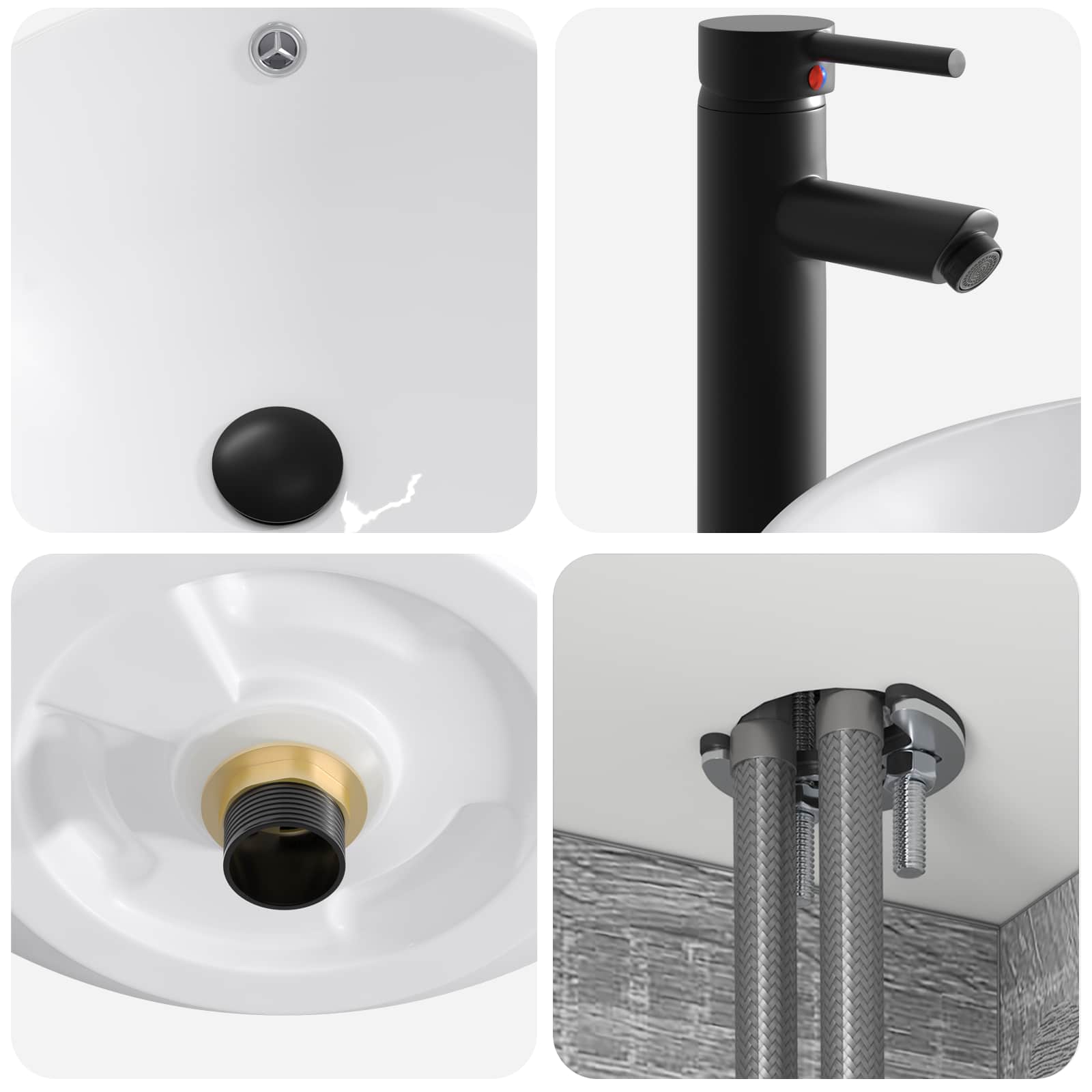 Set ormarića za kupaonicu 4 pcs Siva Sonoma