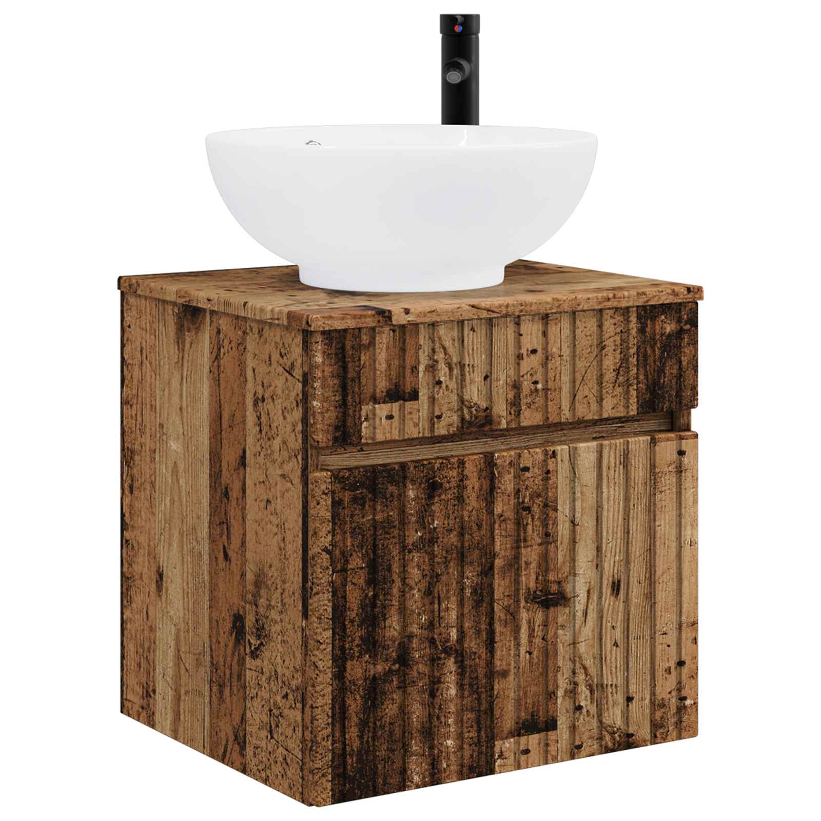 Set ormarića za kupaonicu 4 pcs Staro drvo 103,5 x 15,5 x 70 cm