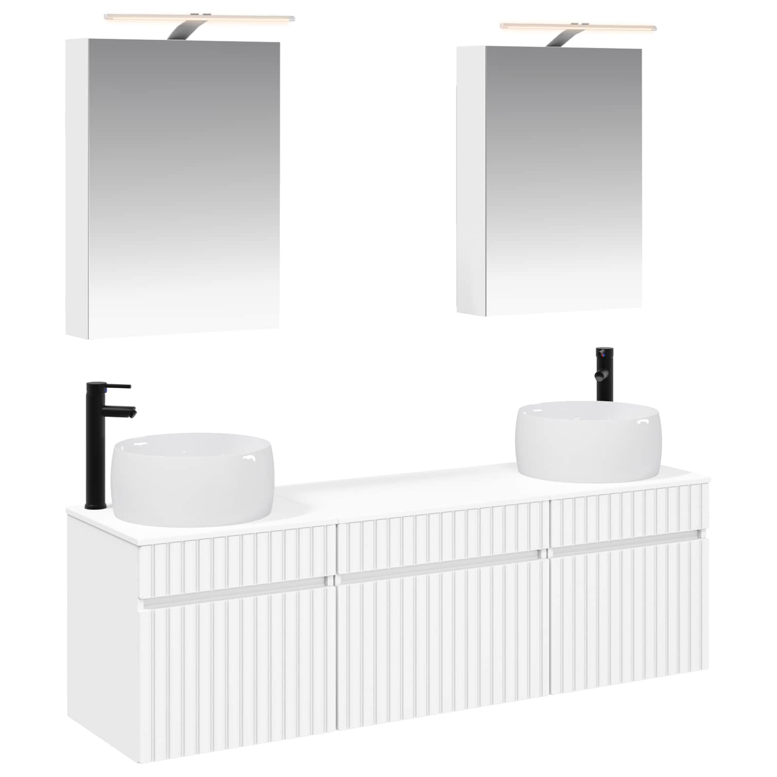 Set ormarića za kupaonicu 5 pcs Bijela 50 x 14,5 x 70 cm