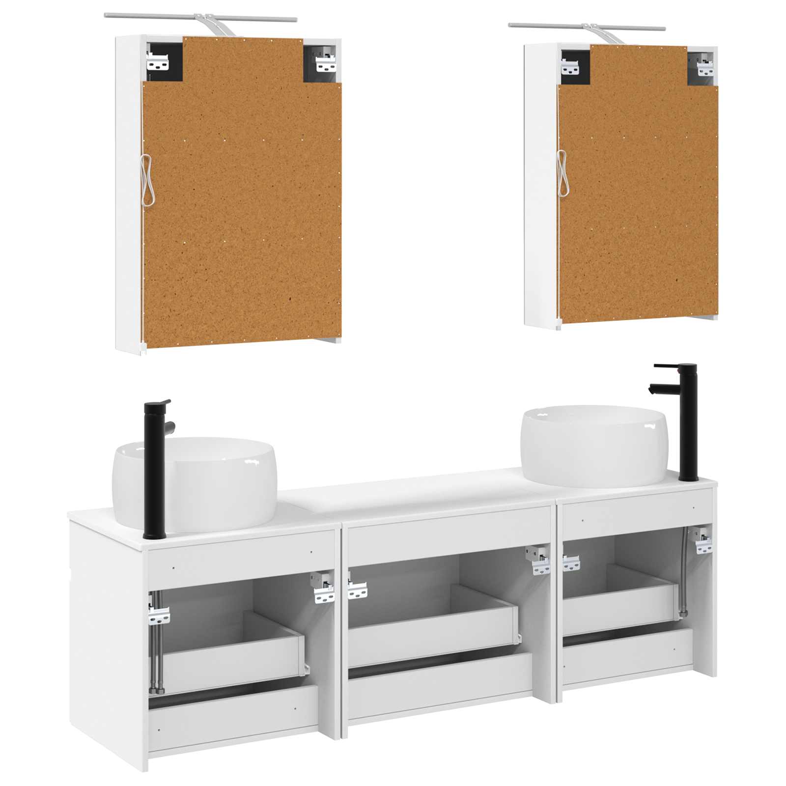 Set ormarića za kupaonicu 5 pcs Bijela 50 x 14,5 x 70 cm