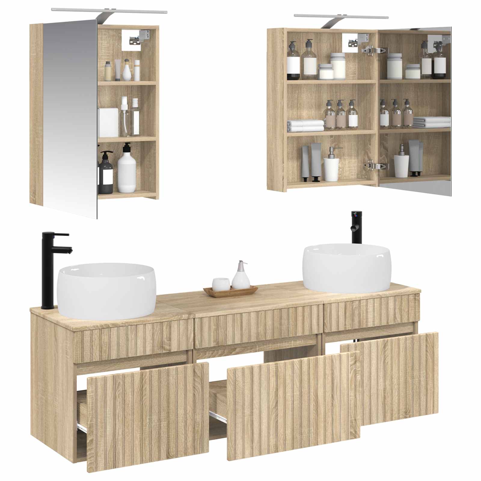 Set ormarića za kupaonicu 5 pcs Hrast sonoma 50 x 14,5 x 70 cm