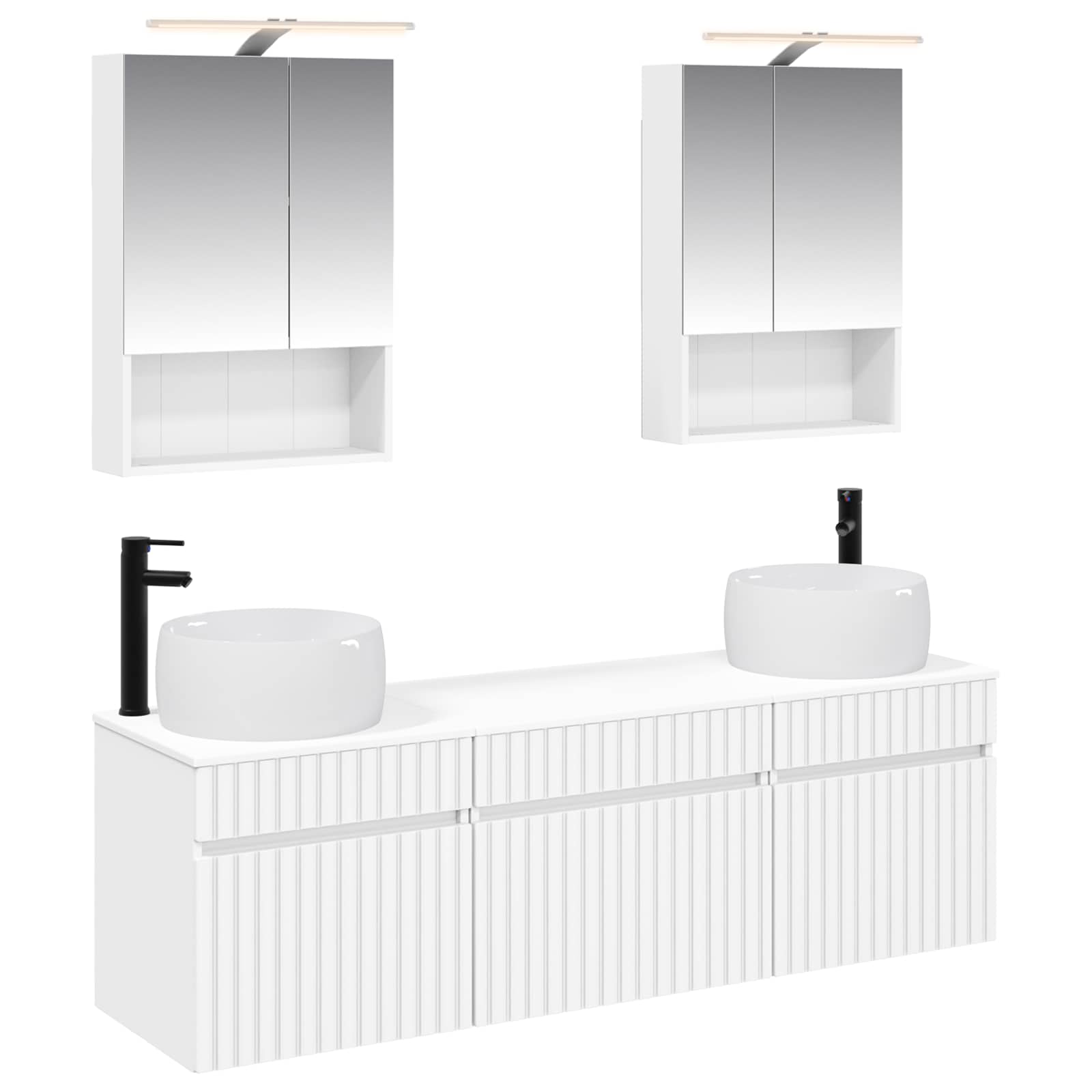 Set ormarića za kupaonicu 5 pcs Bijela 50 x 14,5 x 70 cm