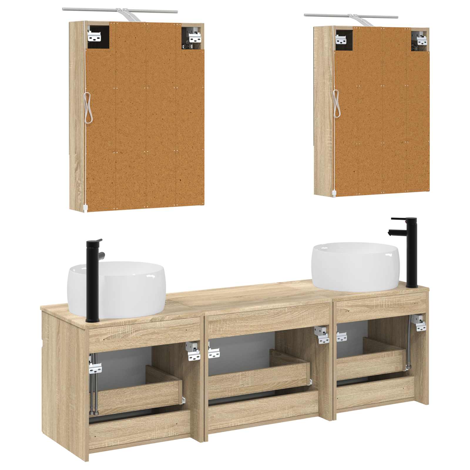 Set ormarića za kupaonicu 5 pcs Hrast sonoma 50 x 14,5 x 70 cm