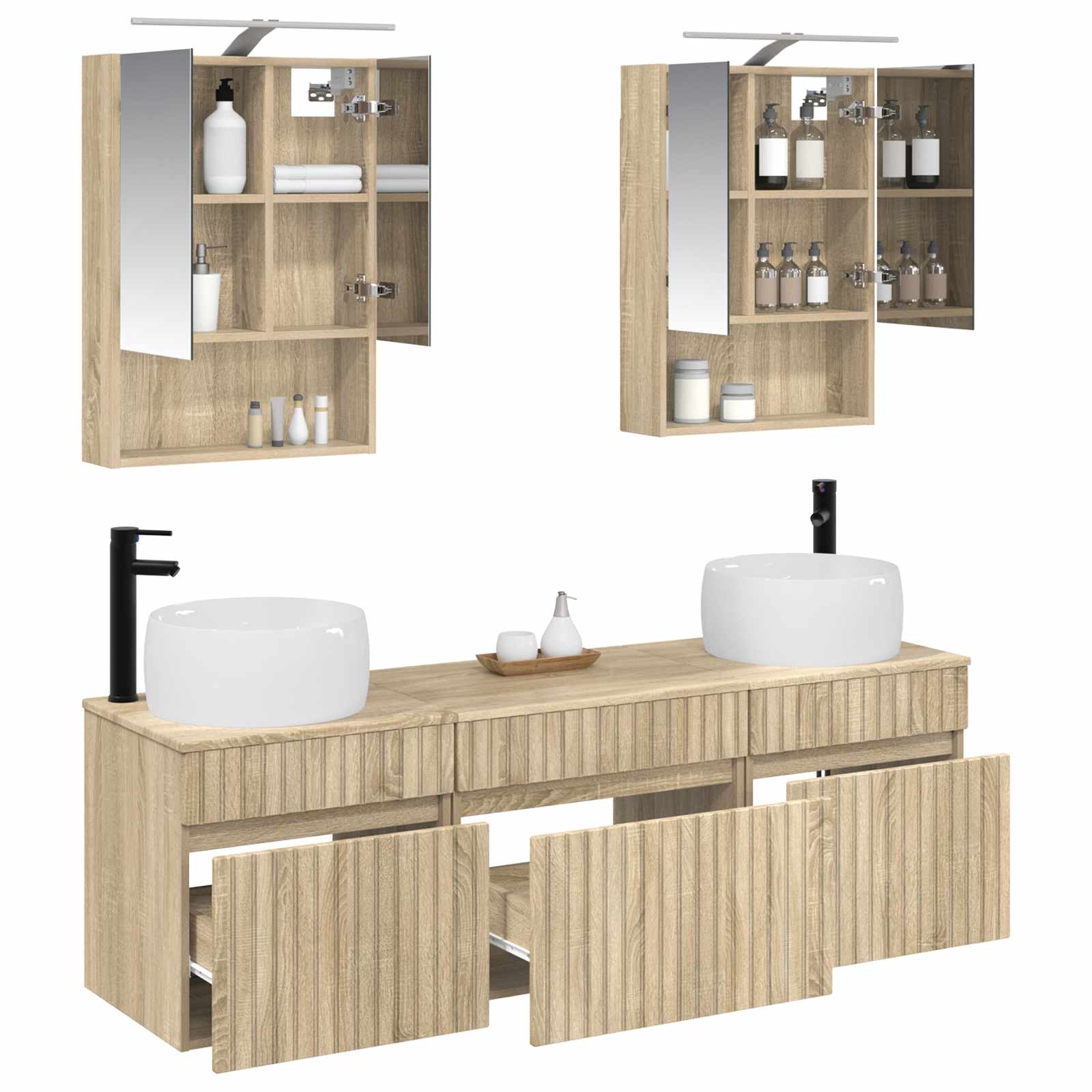 Set ormarića za kupaonicu 5 pcs Hrast sonoma 50 x 14,5 x 70 cm