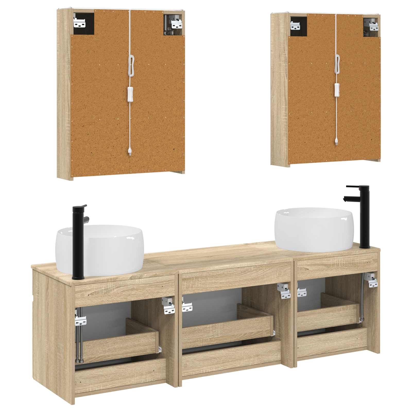 Set ormarića za kupaonicu 5 pcs Hrast sonoma 53 x 15,5 x 70 cm