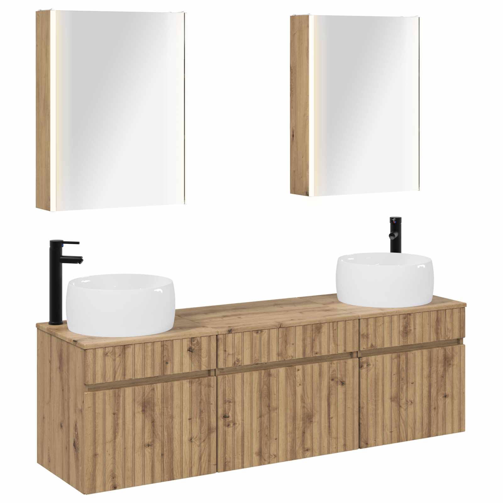 Set ormarića za kupaonicu 5 pcs Hrast artisan 53 x 15,5 x 70 cm