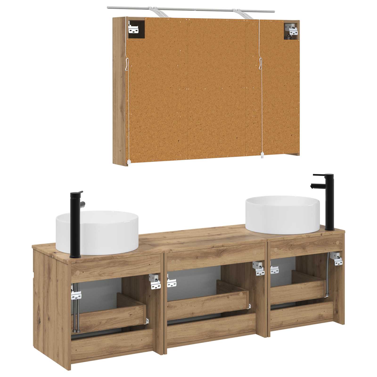 Set ormarića za kupaonicu 4 pcs Hrast artisan