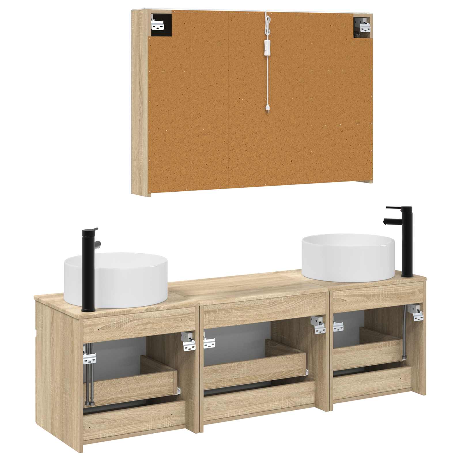 Set ormarića za kupaonicu 4 pcs Hrast sonoma
