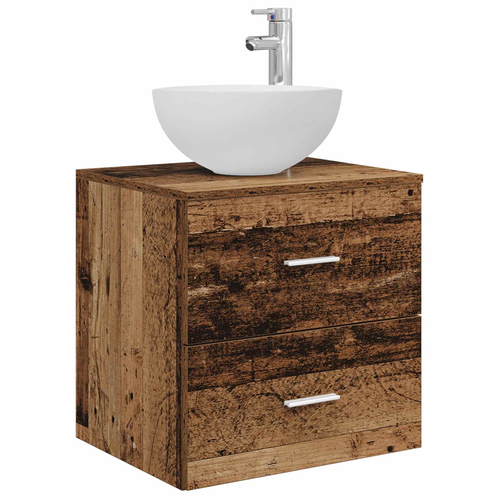 Set ormarića za kupaonicu 5 pcs Staro drvo 50 x 14,5 x 70 cm