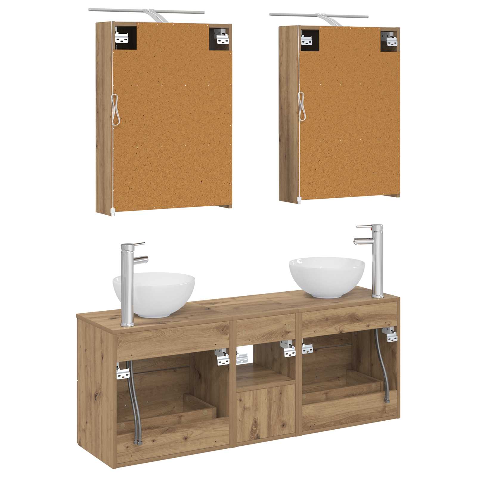 Set ormarića za kupaonicu 5 pcs Hrast artisan 50 x 14,5 x 70 cm
