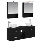 Set ormarića za kupaonicu 5 pcs Crni hrast 50 x 14,5 x 70 cm