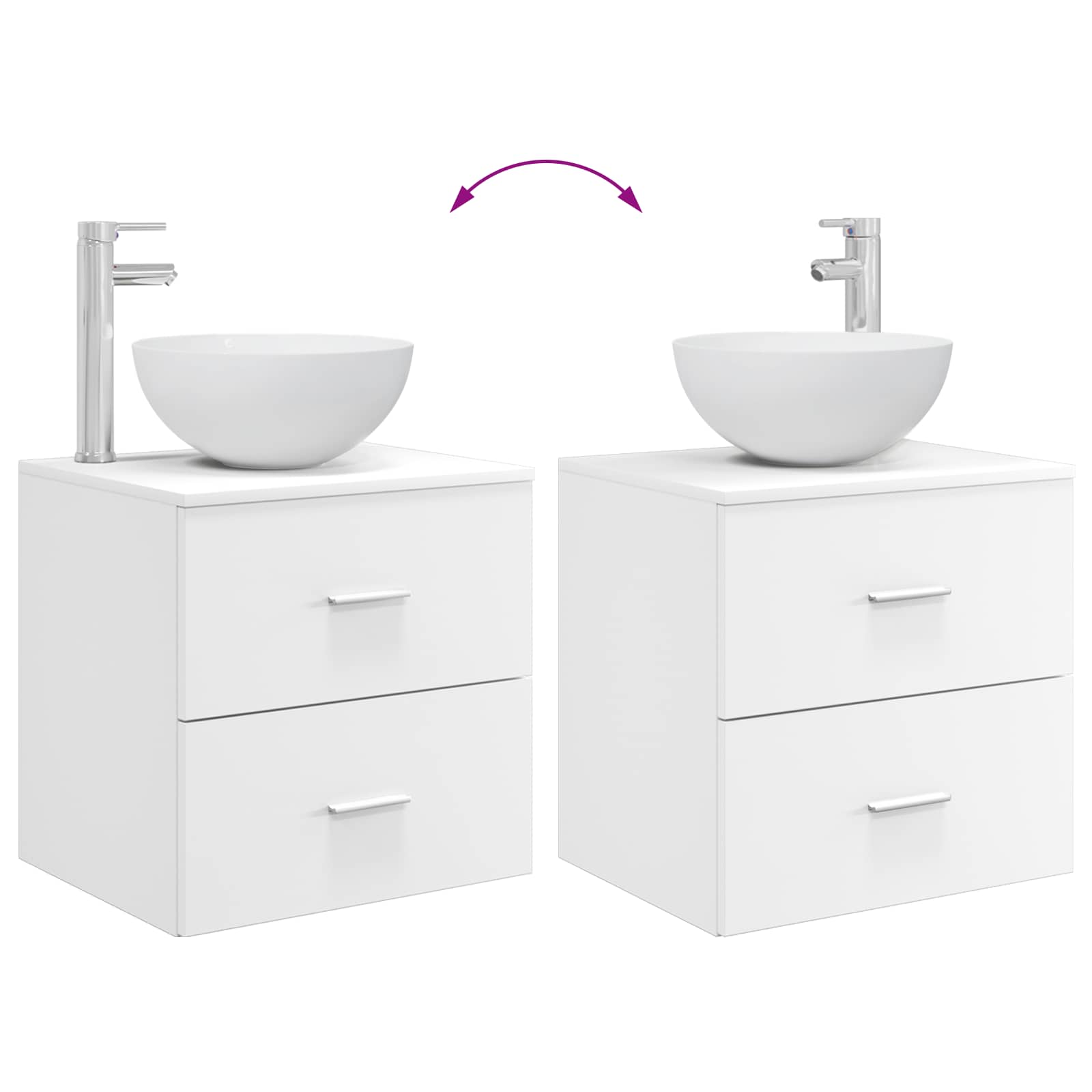 Set ormarića za kupaonicu 5 pcs Bijela 53 x 15,5 x 70 cm