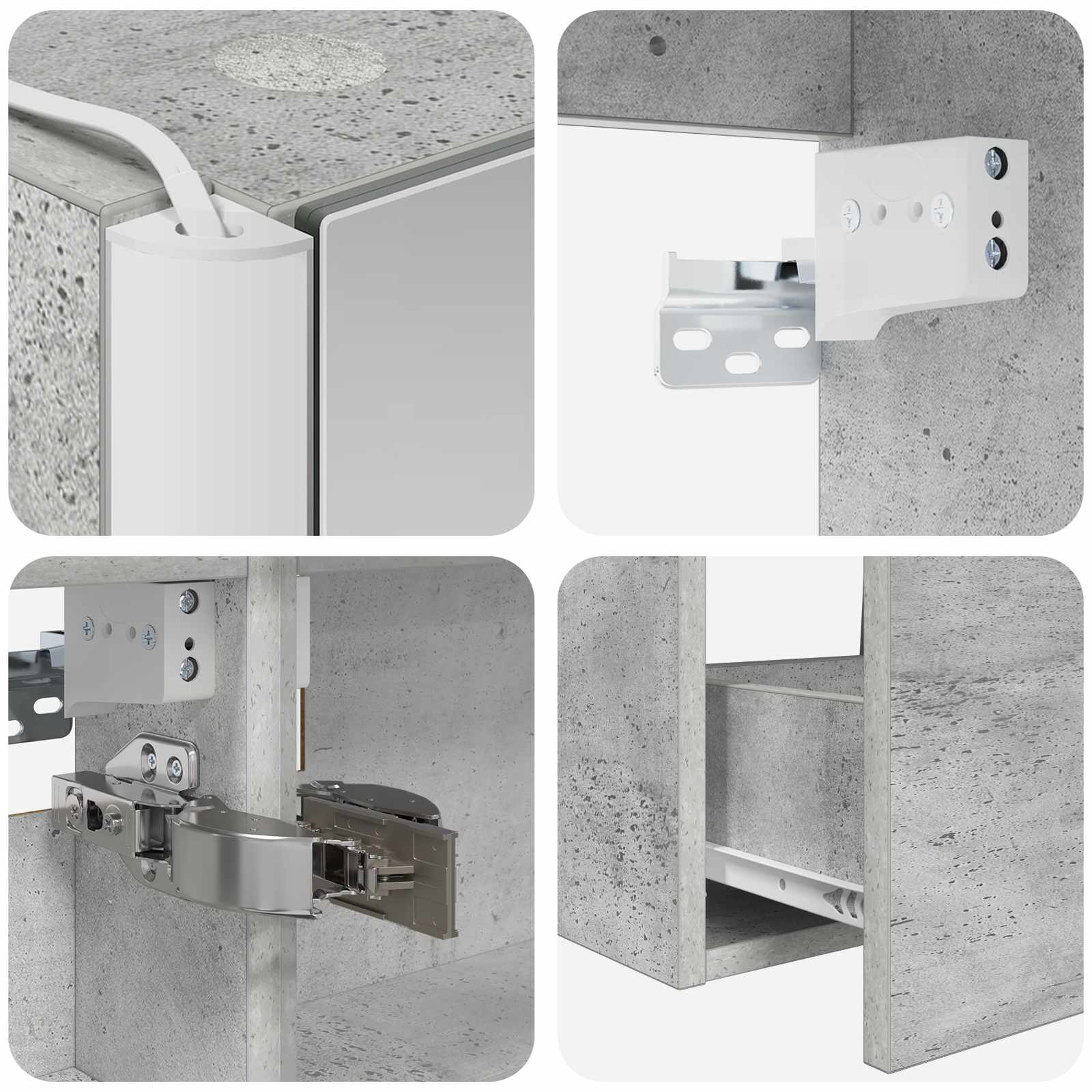 Set ormarića za kupaonicu 5 pcs Betonska siva 53 x 15,5 x 70 cm