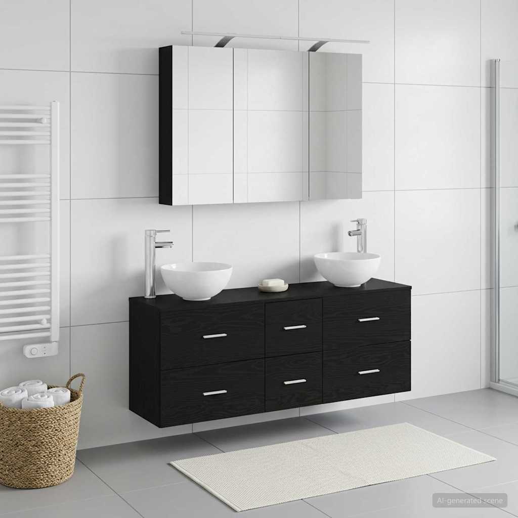 Set namještaja za kupaonicu 4 pcs Crni hrast