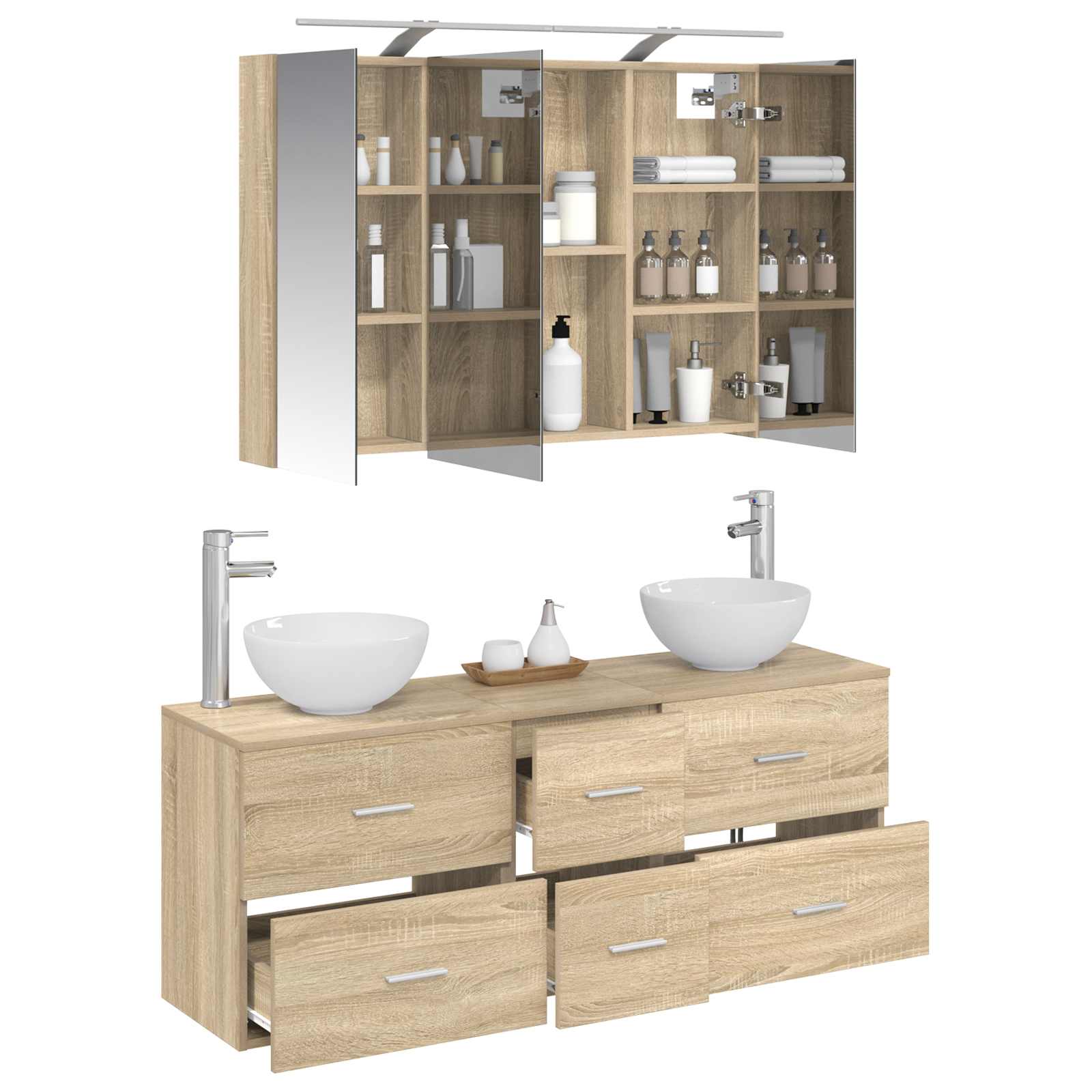 Set namještaja za kupaonicu 4 pcs Hrast sonoma