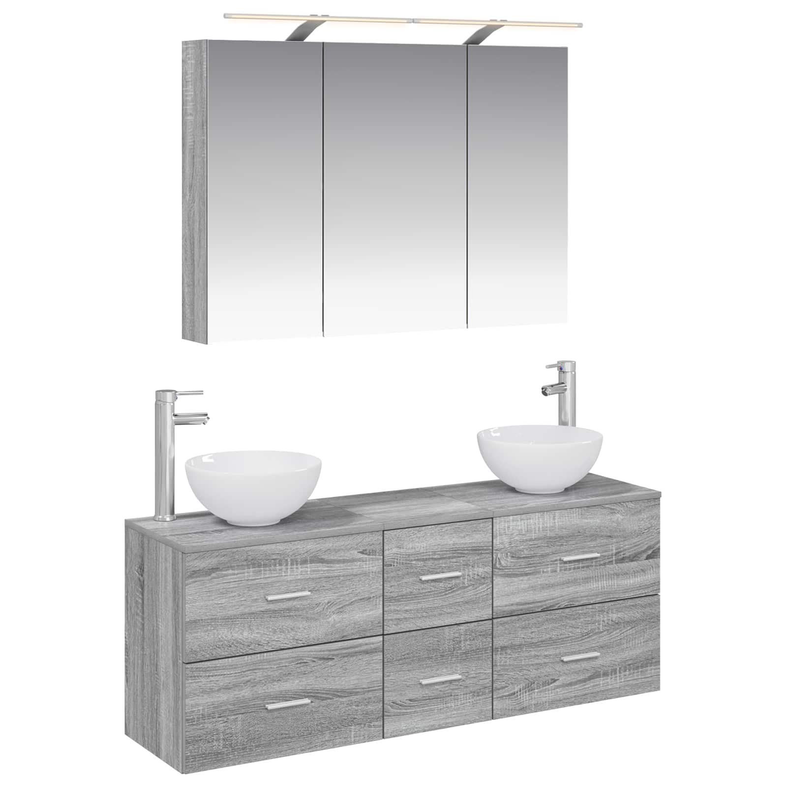 Set namještaja za kupaonicu 4 pcs Siva Sonoma