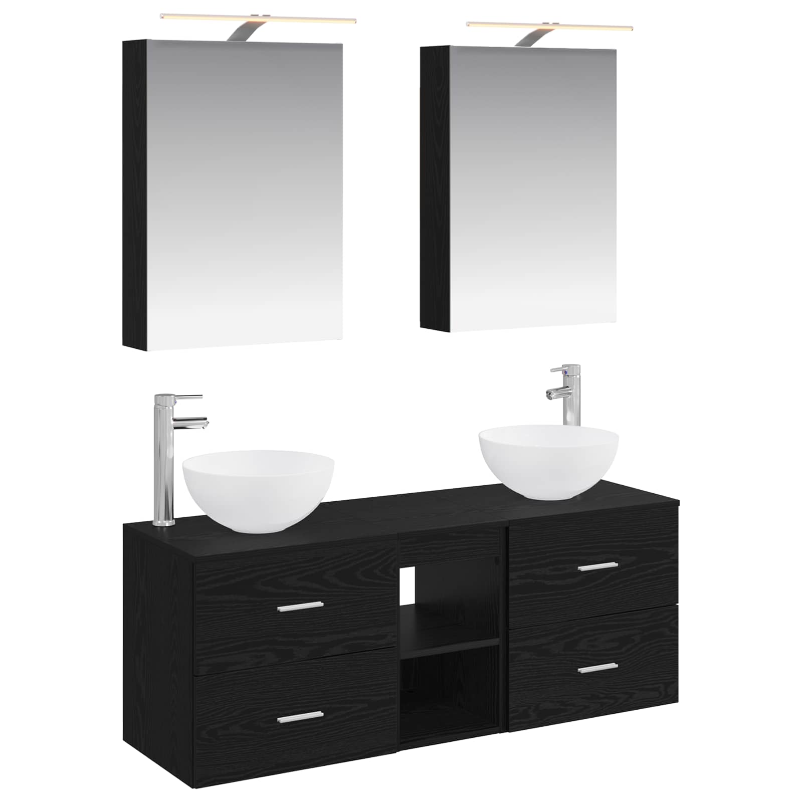 Set namještaja za kupaonicu 5 pcs Crni hrast